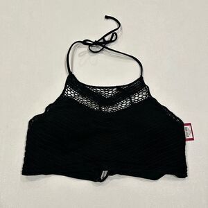 SO Black Crochet High Neck Bikini Top | NWT | Size XXL